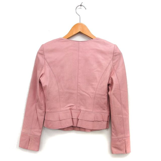 アナイ ANAYI レザージャケット 羊革 ピンタック ジップアップ ノー