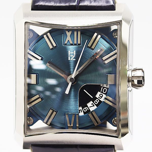 稼働 ミナセ デイト VY03 K10S 裏スケ AT 自動巻き ブルー文字盤 メンズ腕時計 2170410 2ANT MST ABC18521