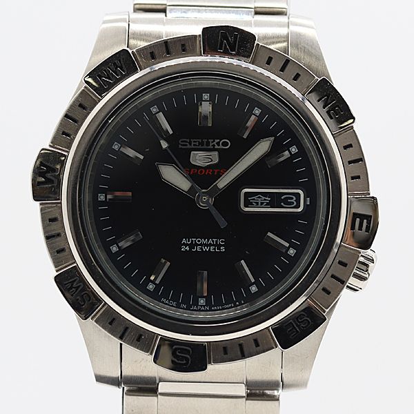 稼働 セイコー 5 スポーツ 4R36 00C0 SS AT 自動巻 ブラック文字盤 メンズ腕時計 2000000 2NBG ABC18591 KMT