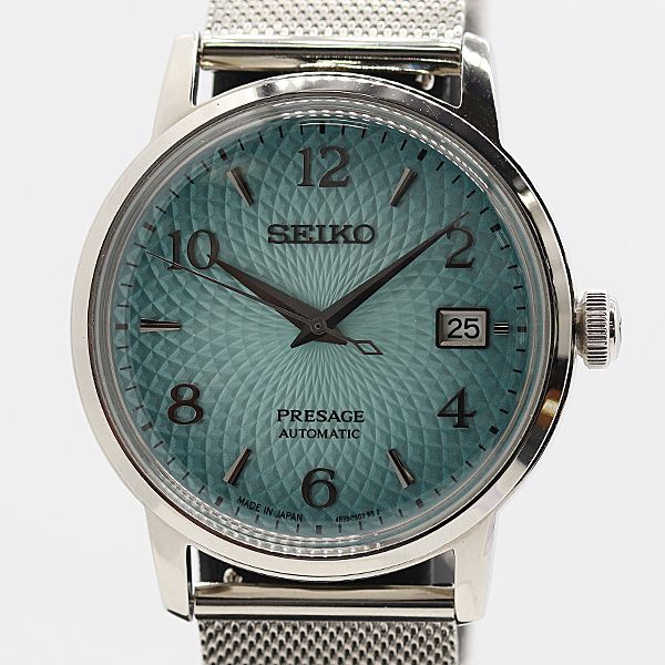 稼働 箱 保付 セイコー プレザージュ SARY171 SS AT 自動巻 ライトブルー文字盤 メンズ腕時計 2000000 2NBG ABC18606 KMT