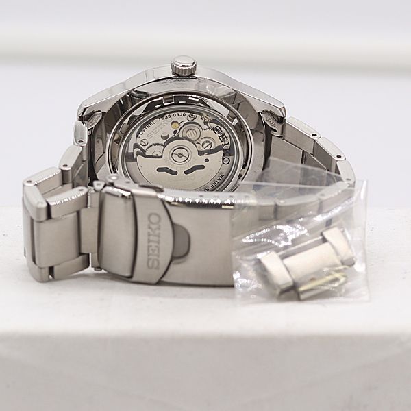  保 稼働 セイコー 5スポーツ 7S36 03J0 AT 自動巻 ブラック文字盤 メンズ腕時計 2000000 2NBG MST ABC18555 ブラウン系 自動巻き時計 腕時計(アナログ)