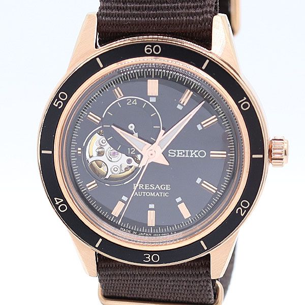 稼働 セイコー プレサージュ 4R39 00Z0 161445 AT 自動巻 ブラック文字盤 メンズ腕時計 8549200 2DIT MTY ABC18641