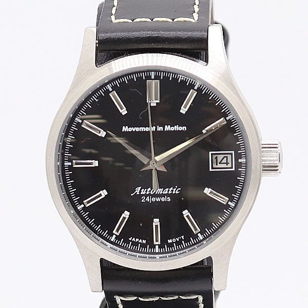 保 稼働 ムーブメントインモーション 316L AT 自動巻 ブラック文字盤 メンズ腕時計 2000000 2NBG MTY ABC18617