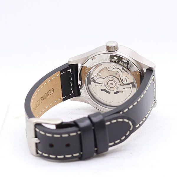  保 稼働 ムーブメントインモーション 316L AT 自動巻 ブラック文字盤 メンズ腕時計 2000000 2NBG MTY ABC18617 無地デザイン 自動巻き時計 腕時計(アナログ)