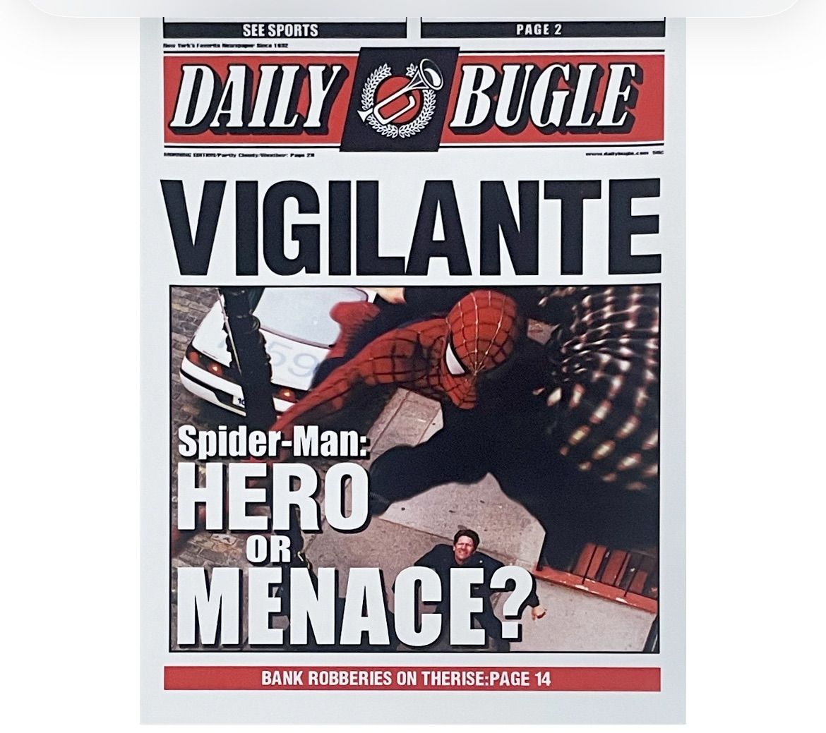 182A4 スパイダーマン ポスター 新聞 マーベル インテリア