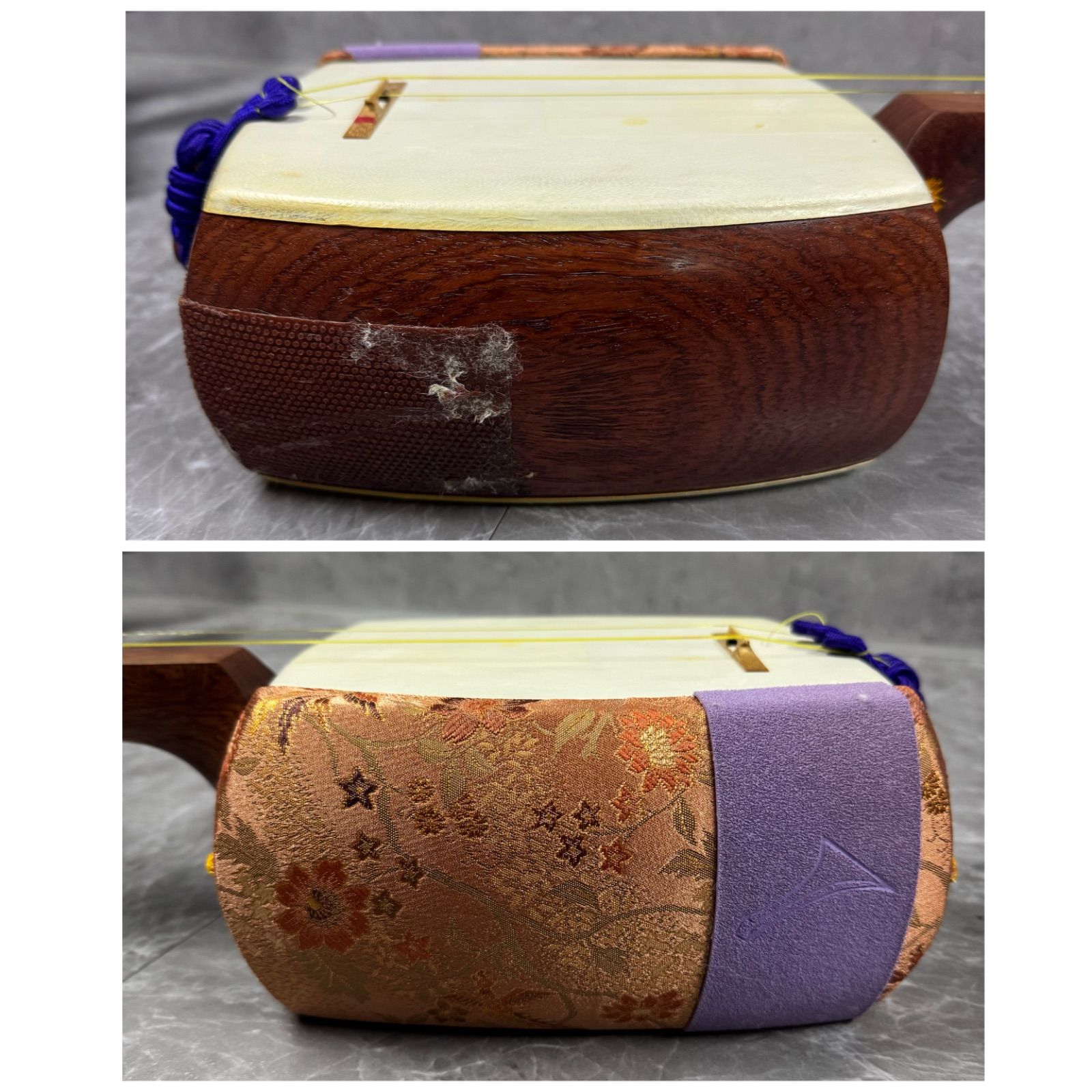 中古動作品・付属品多数】津軽三味線 紅木 太棹 高級 伝統和楽器 茶