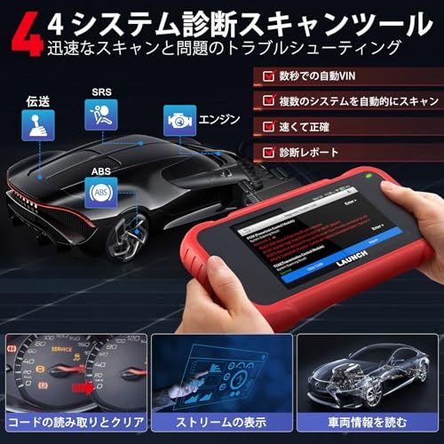 LAUNCH CRP 123 E V 3 0 obd 2診断機 日本語 BWM ベンツ 日本車対応 故障診断機 自動車スキャンツール 2 スキャンツール エンジン トランスミッション ABS SRSシステム診断 7リセット機能 AutoVIN技 f 5 656 a 4