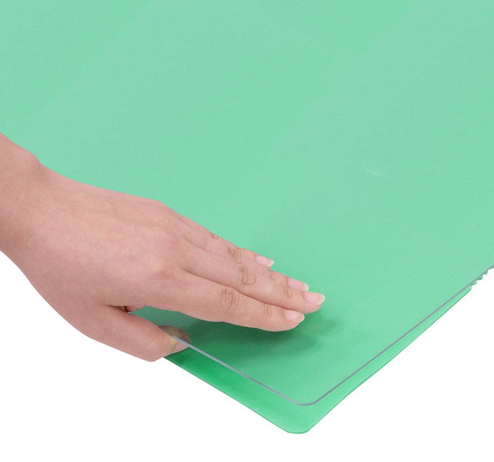 プラス デスクマット 硬質 傷みにくい 下敷付 光沢 インクが移りにくい 4㎜厚 厚手 ㎜ 透明＋ライトグリーン DM-127 PW 36-733