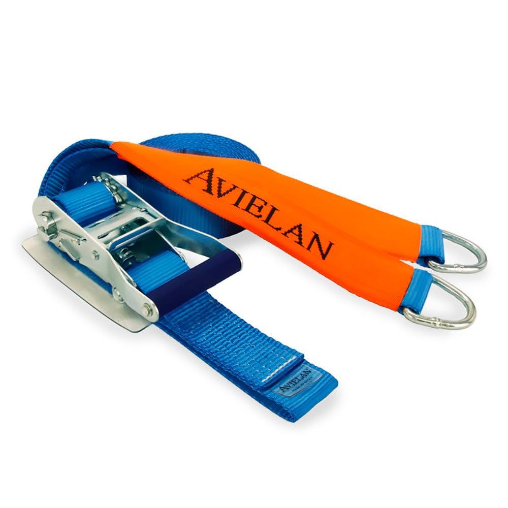 アヴィエラン AVIELAN ラッシングベルト 50 mm幅 デルタリング 巻取 1 m 固定 0.5 ブルー