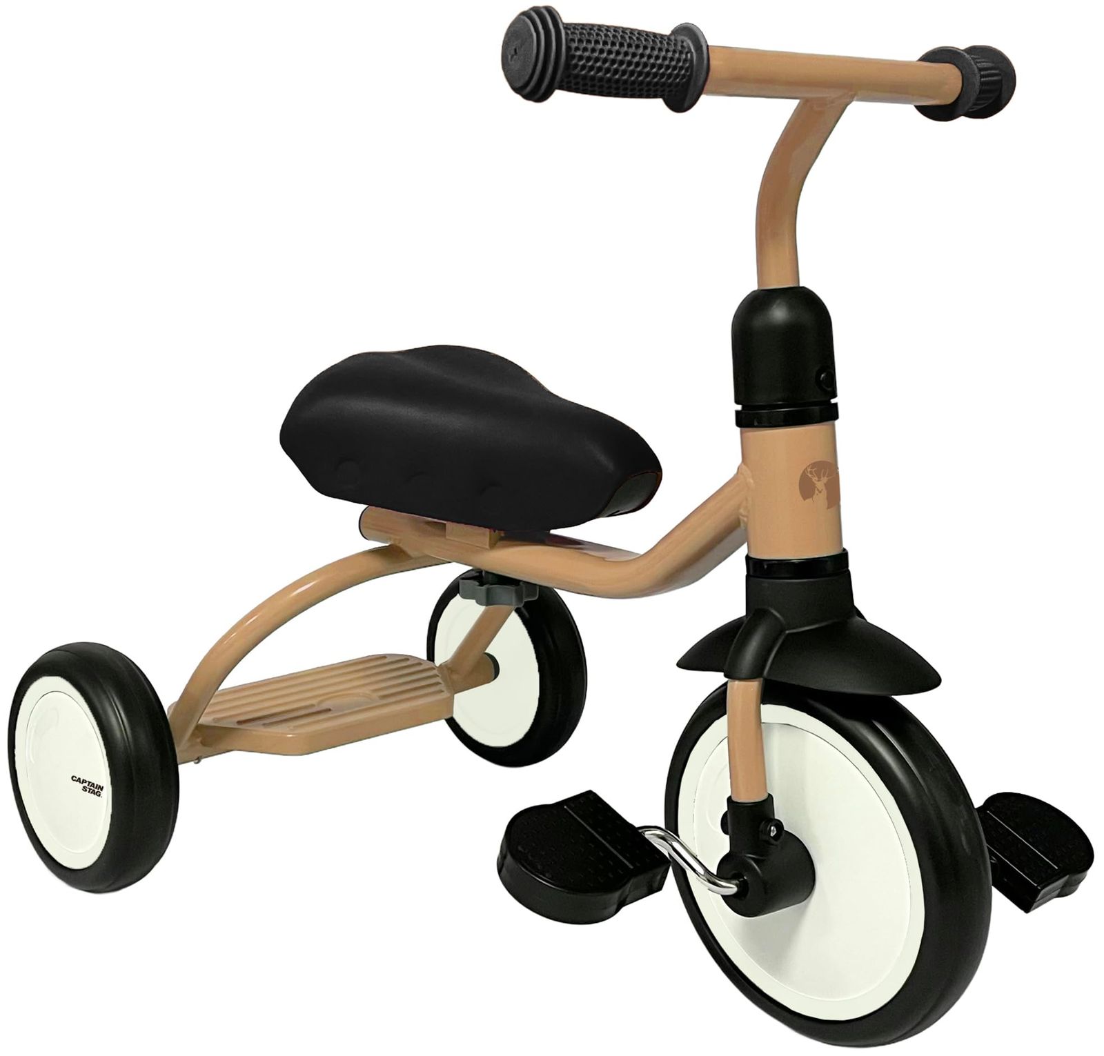 キャプテンスタッグ CAPTAIN STAG 三輪車 ステッピ三輪車 対象年齢1歳半～5歳 足載せステップ付 EVAタイヤ 工具不要 組立簡単 カフェ YG-1601