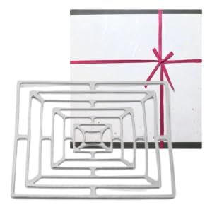 能作 赤のコットンリボン 和紙でラッピング KAGO スクエア M 19. .8 mm カゴM