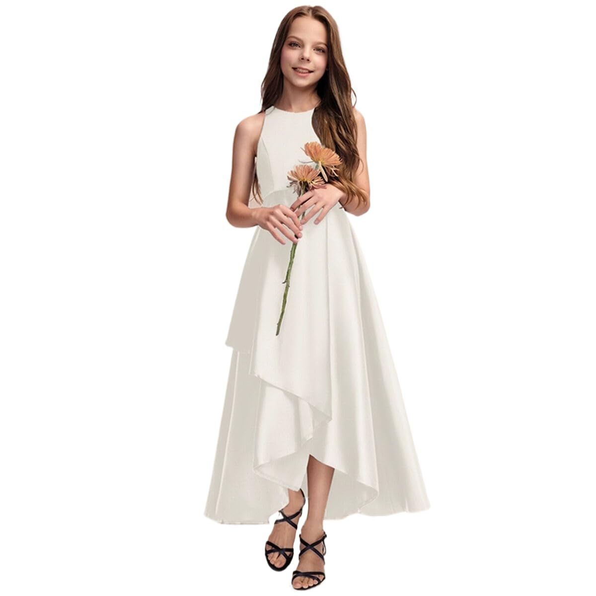 子供ドレス 女の子 キッズ ドレス 発表会 ピアノ発表会 結婚式 入園式 演奏会 お呼ばれ フォーマル ワンピース プリンセスドレス ホワイト 140