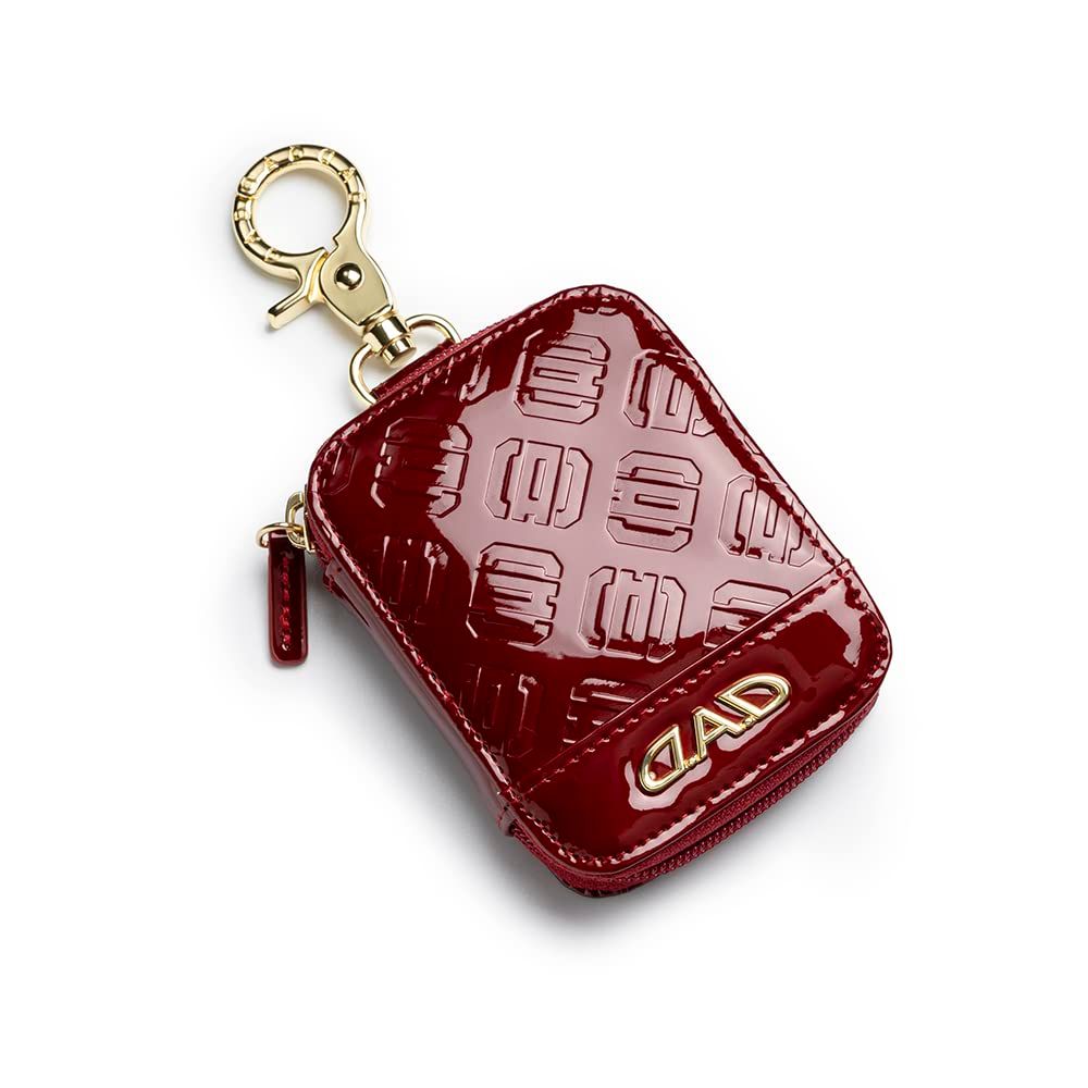 ディー エー D A ハナセナイ スマートキーケース モノグラムレザーエナメル ディープレッド ゴールド ダブル ミニウォレット HA 677 03 01 DAD ギャルソン