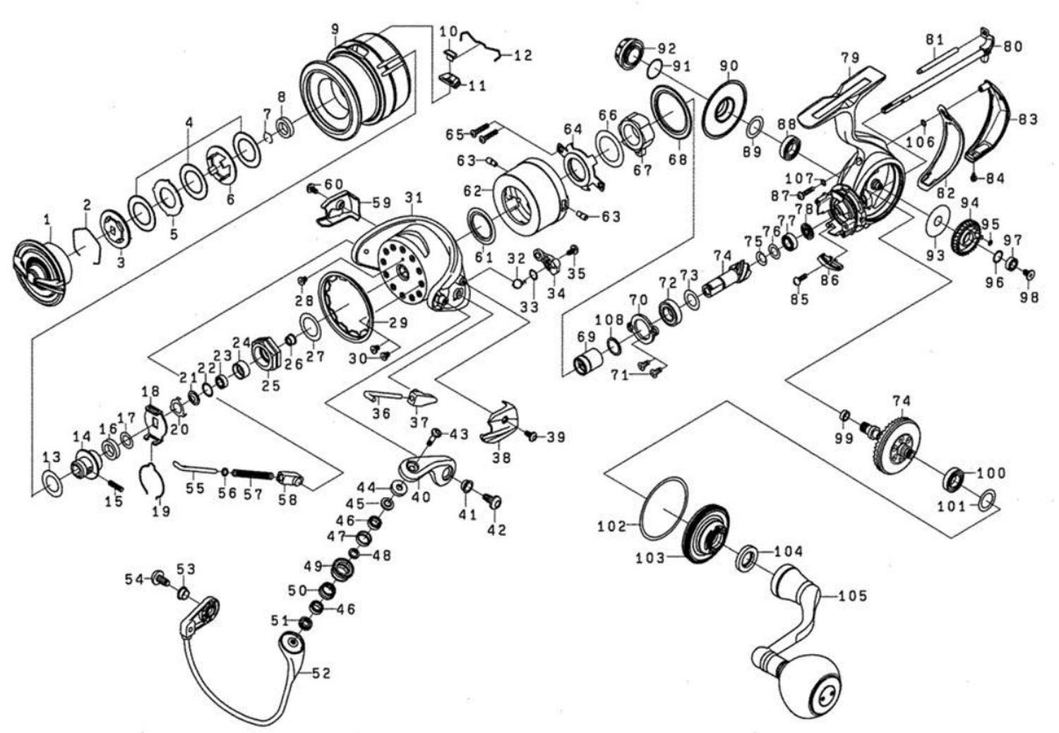 ダイワ DAIWA パーツ 19 セルテート LT 5000 D CXH スプール 部品番号 9部品コード