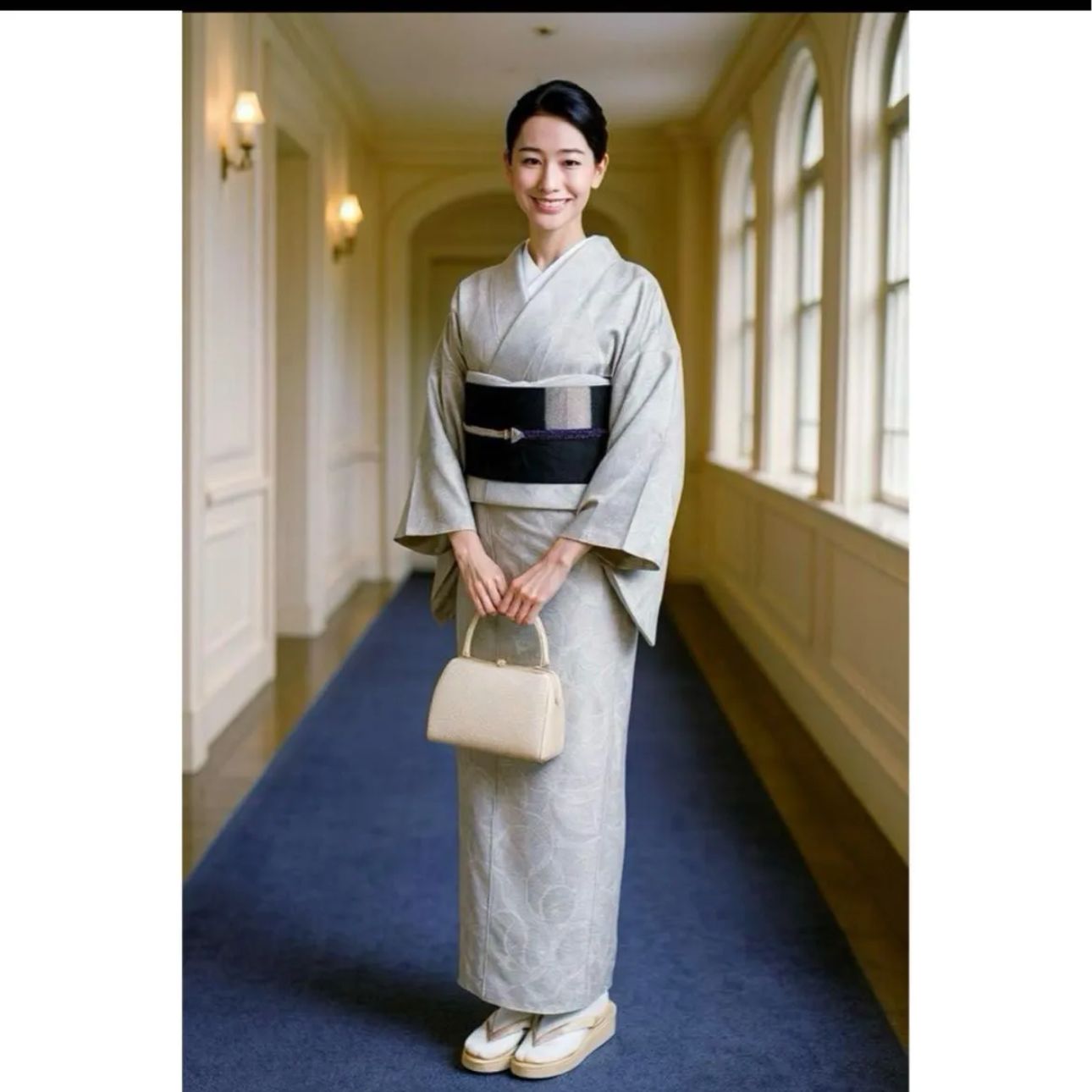 新品 美品 袷 証紙 本場奄美大島細 白大島紬 フルセット 身丈158 裄丈 