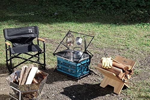 キャプテンスタッグ CAPTAIN STAG アウトドアテーブル テーブル ステンレス ハンギングテーブル 2段 ハンガーラック付 収納バッグ付 エンボス加工 ステンレス製 UC 586