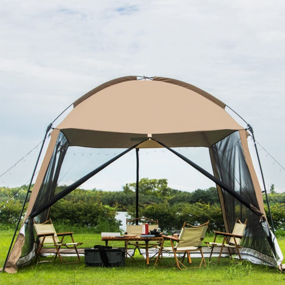 Kitakawa JP 大型オールメッシュスクリーンタープ テント タープ 大型 蚊帳テント アウトドアテント メッシュスクリーン付き 8人以上用 簡単設営 キャンプ 庭キャン バーベキュー