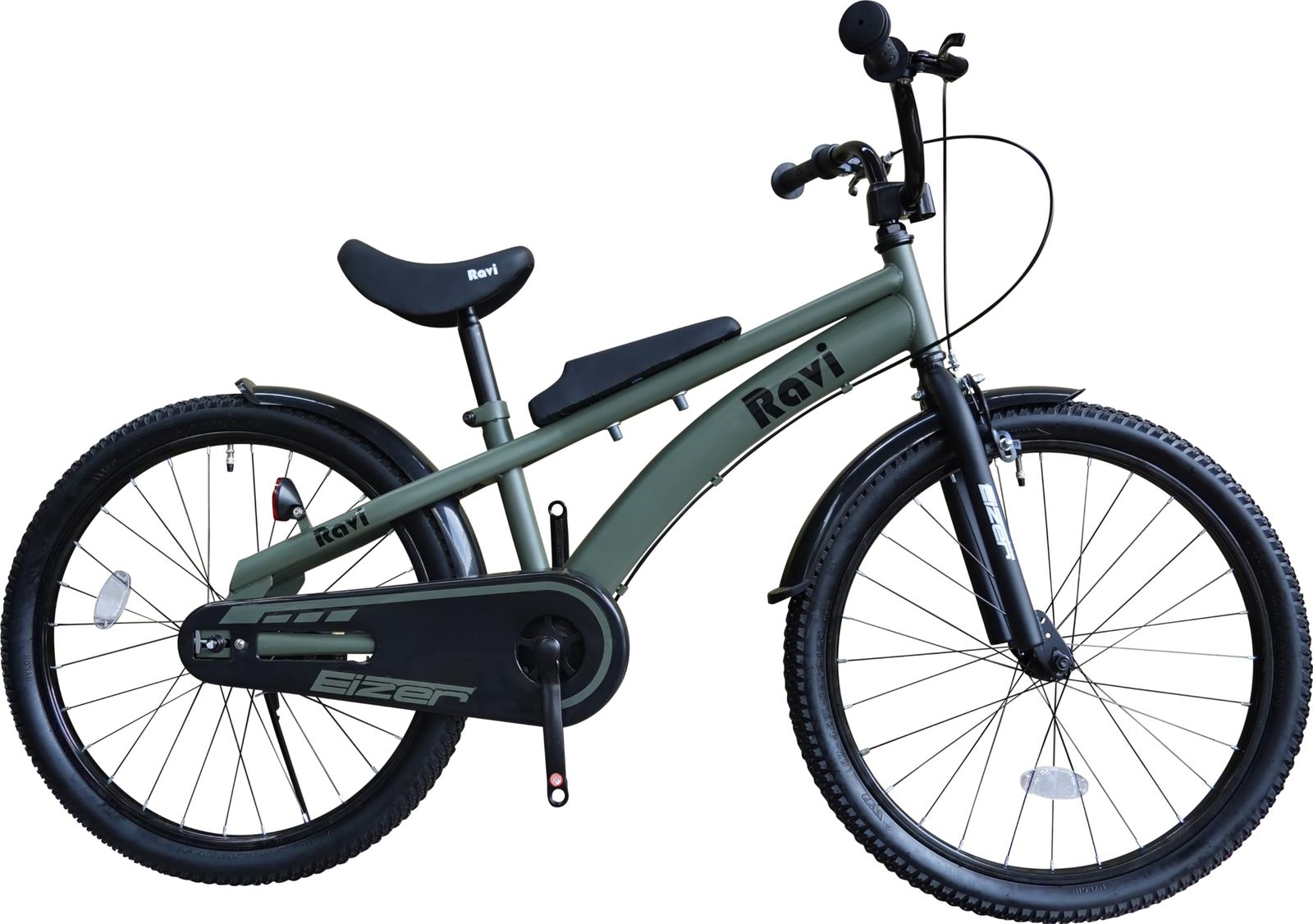 Eizer アイゼル 子供用自転車 ジュニア おしゃれ かわいい 充実の装備 小学生 低学年 高学年 5歳~12歳 プレゼント ギフト Ravi アーミー 18インチ|カゴなし