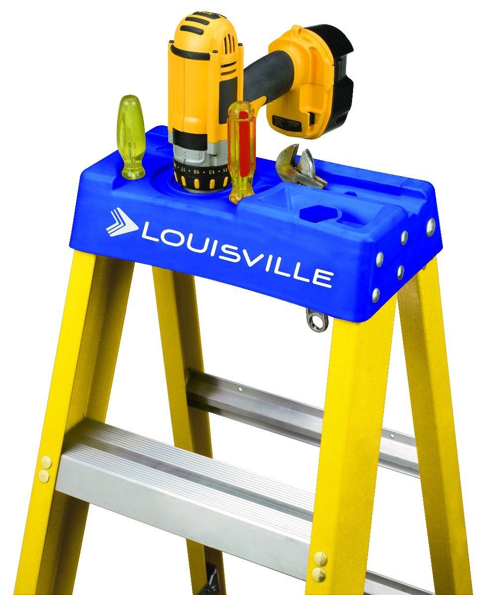Louisville Ladder ルイビルラダー ファイバー脚立シングルステップ イエロー 耐荷重110 kg 4 ft 120 cm