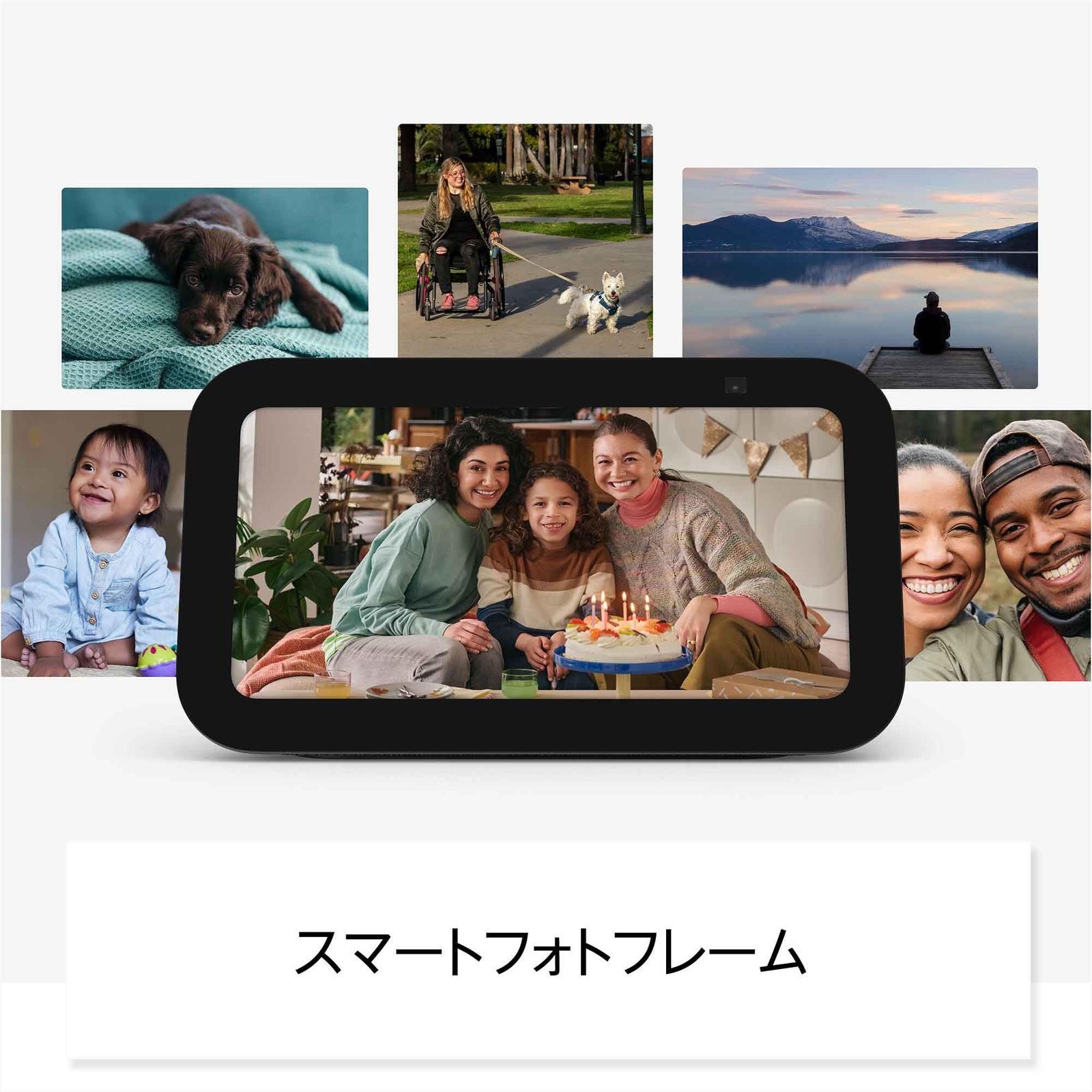 with スマートディスプレイ - 第3世代 Alexa 2メガピクセルカメラ付き グレーシャーホワイト エコーショー5 5 Show Echo