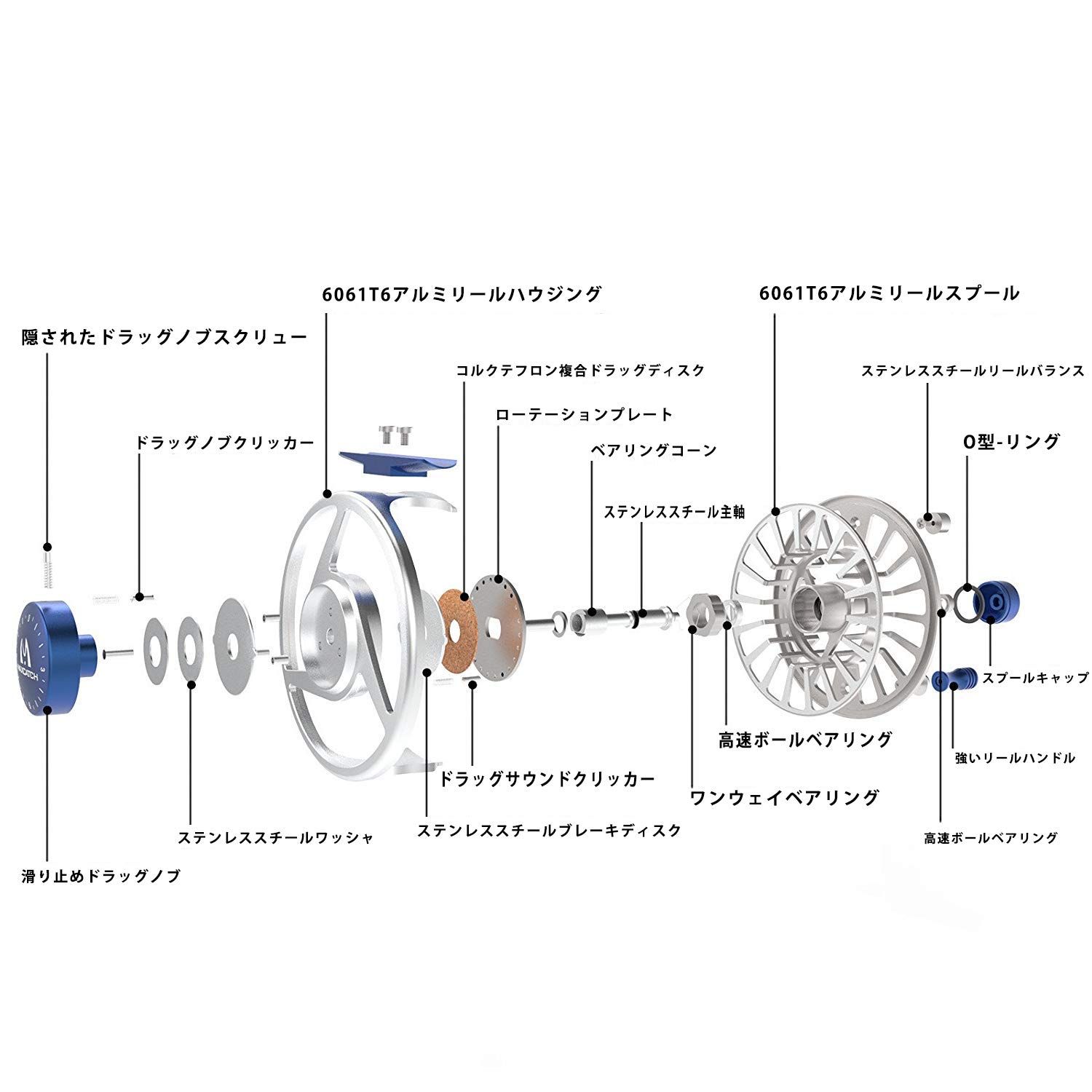 M MaxcatchフライリールMidアーバ CNC加工アルミ製左右手交換 サイズ 1 3 4 5 6 7 8 9 10 wt ブラック
