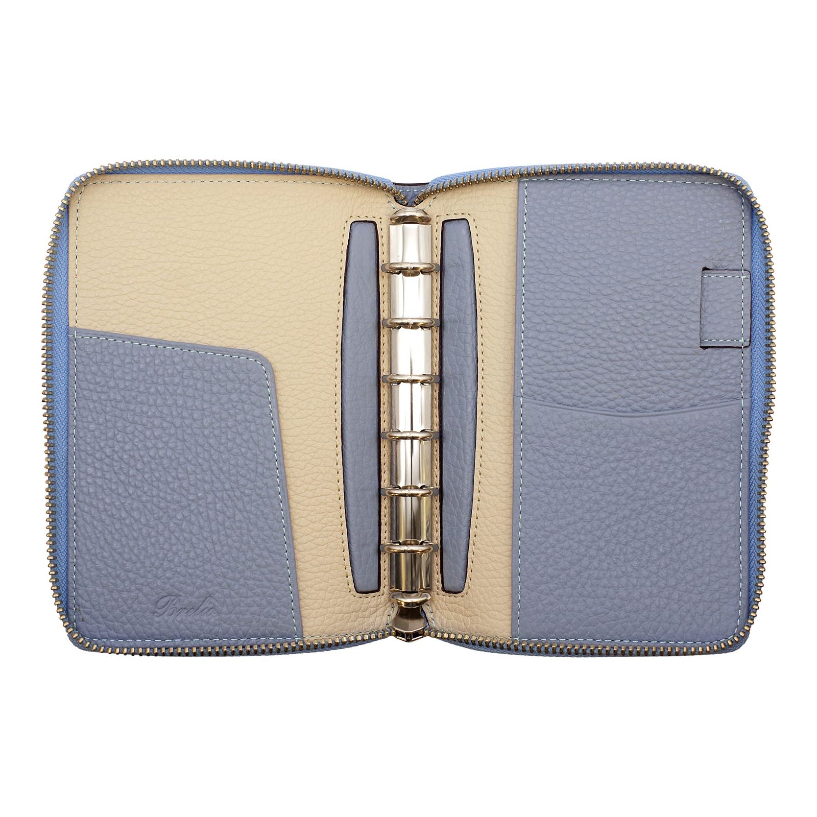 ブレイリオ システム手帳 ミニ 6 モルビド 15 mm ラウンド スカイ グレー ガーデニア 752 74