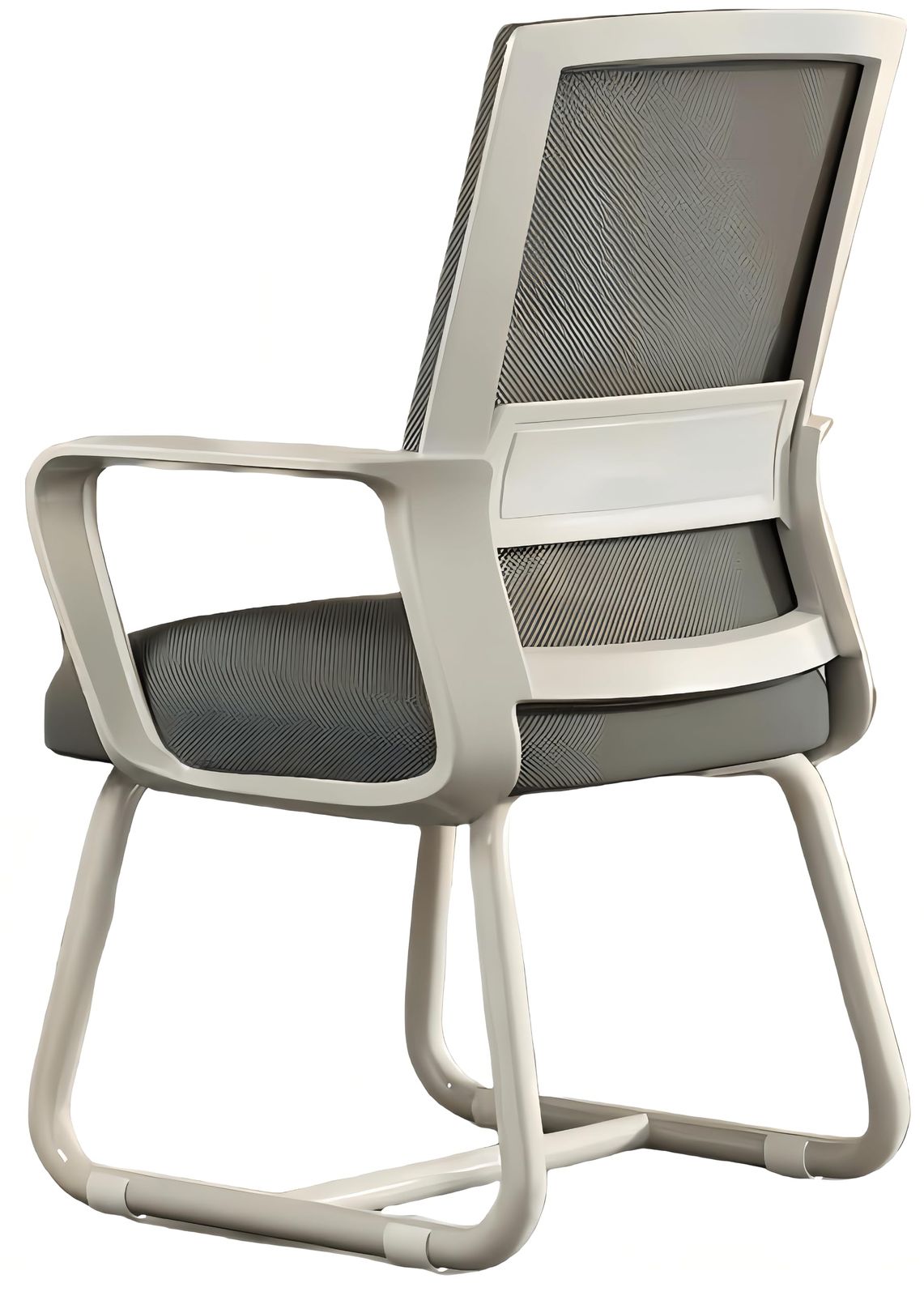 PANCY オフィスチェア ミーティングチェア デスクチェア メッシュ背もたれ 通気性 オフィス 会社 会議 講習 組立簡単 通気性 高反発座面 事務椅子 人間工学 イス パソコンチェア 勉強 家庭用 テレワーク グレー ホワイト 52x49x93cm