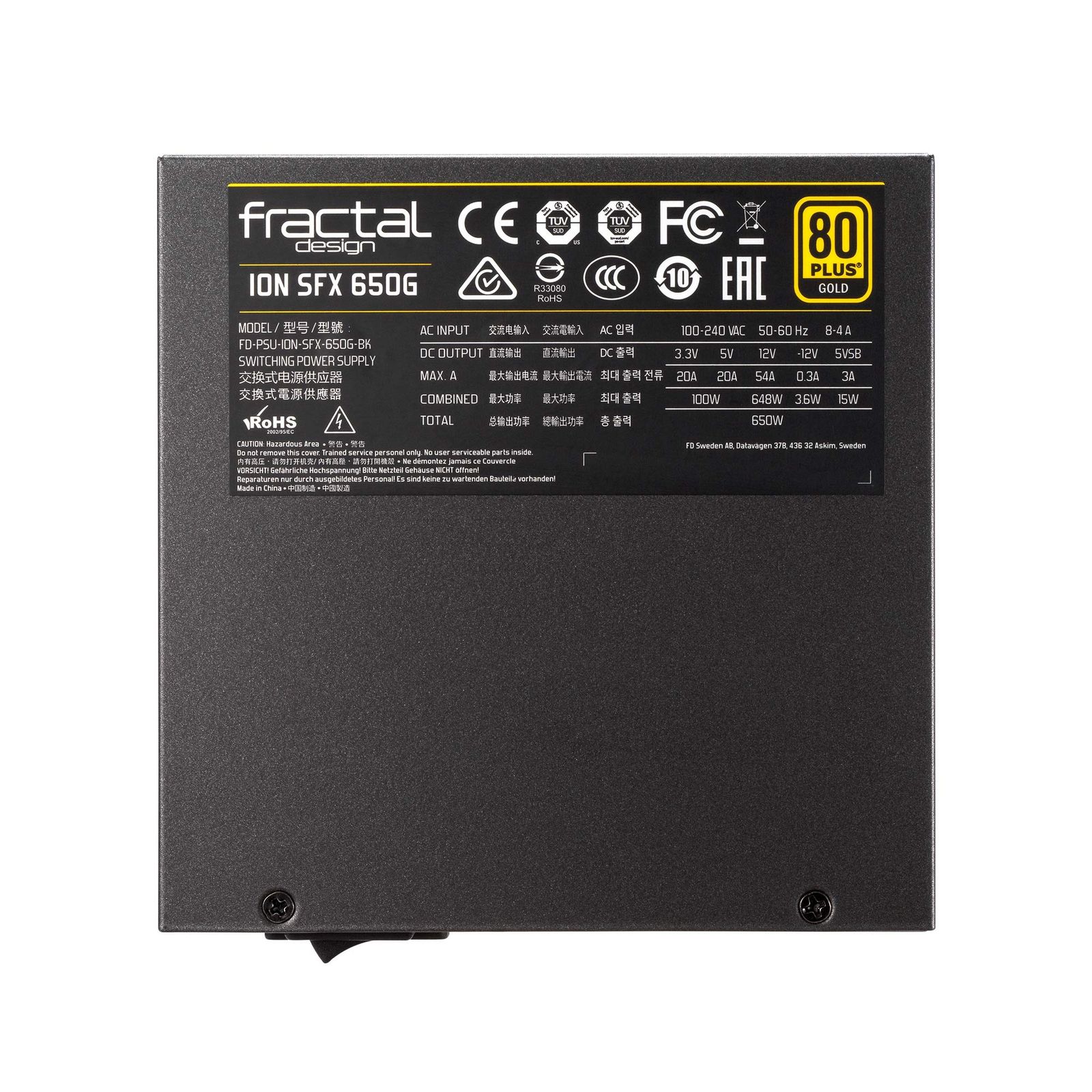 新品 Fractal Design フラクタルデザイン ION SFX 650G PC電源ユニット 650W 80PLUS Gold FD-PSU-ION-SFX-650G-BK PS875