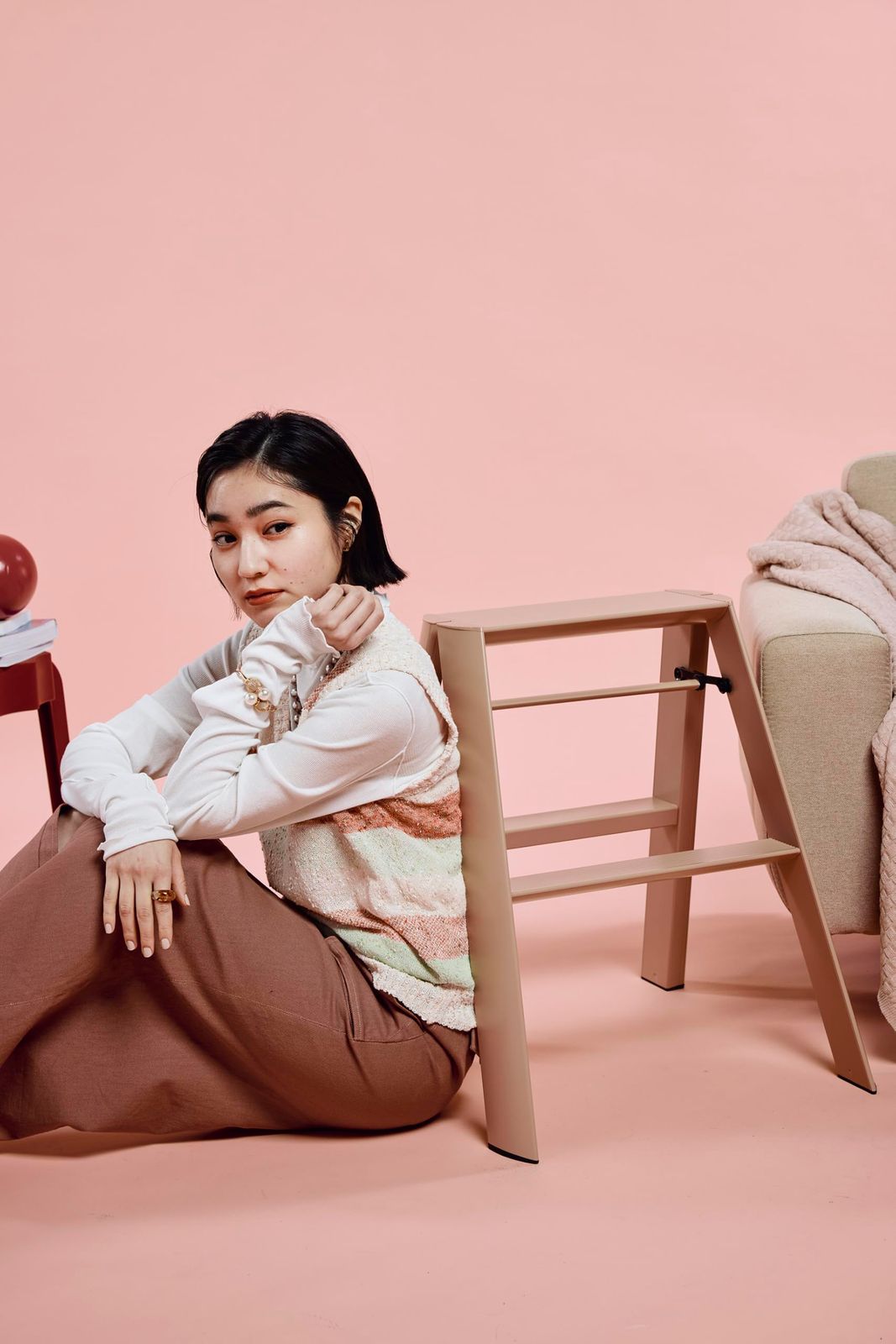  Hasegawa lucano ルカーノ 2-step ピーチブラウン ML 2.0-2 PB 56 cm 10855 脚立 踏み台 脚立 はしご 足場