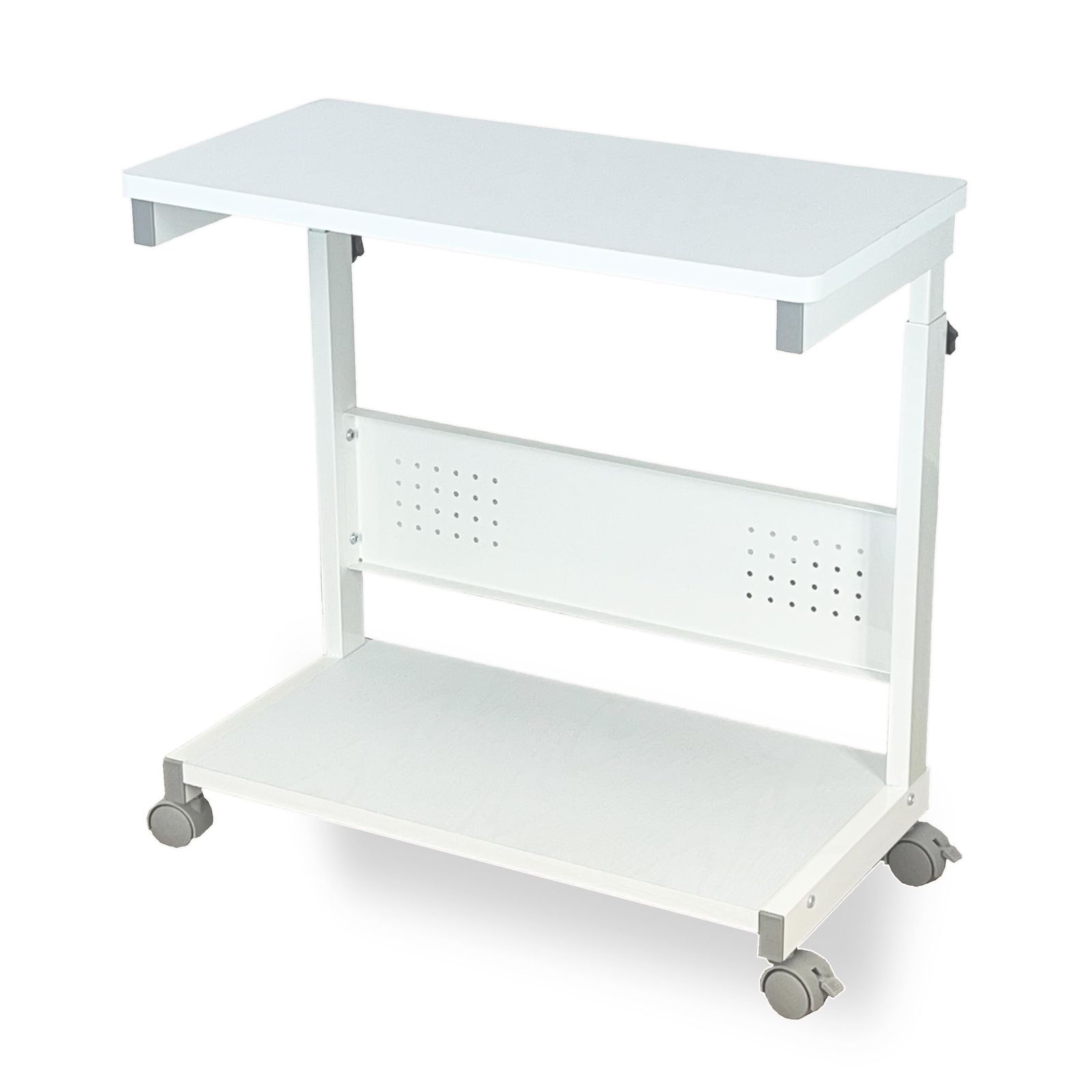 PJC 6001 WH 5 cm単位で上下昇降 60 80 cm ゲーミングPCワゴン サイドデスク L字デスク CPUワゴン パソコンワゴン