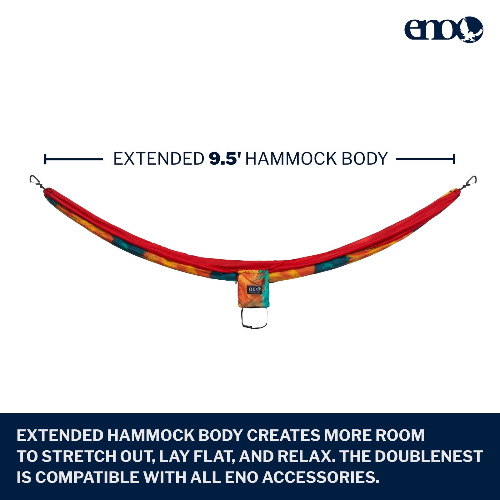 ENO DoubleNestR Hammock Prints Tie Dye Red
