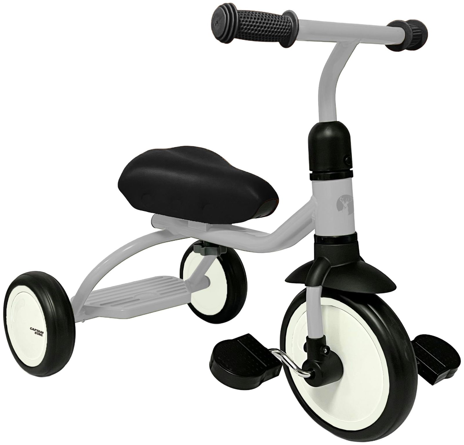キャプテンスタッグ CAPTAIN STAG 三輪車 ステッピ三輪車 対象年齢1歳半～5歳 足載せステップ付 EVAタイヤ 工具不要 組立簡単 ライトグレー YG-1602