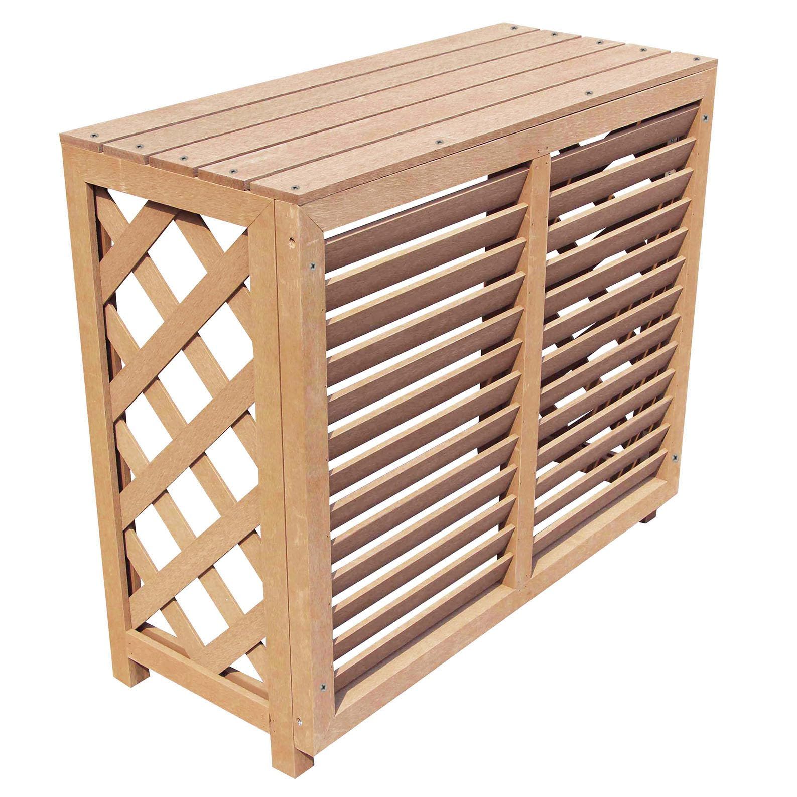 igarden アイガーデン 大型エアコン室外機カバー ナチュラル ルーバー880 組立式アイウッド人工木製