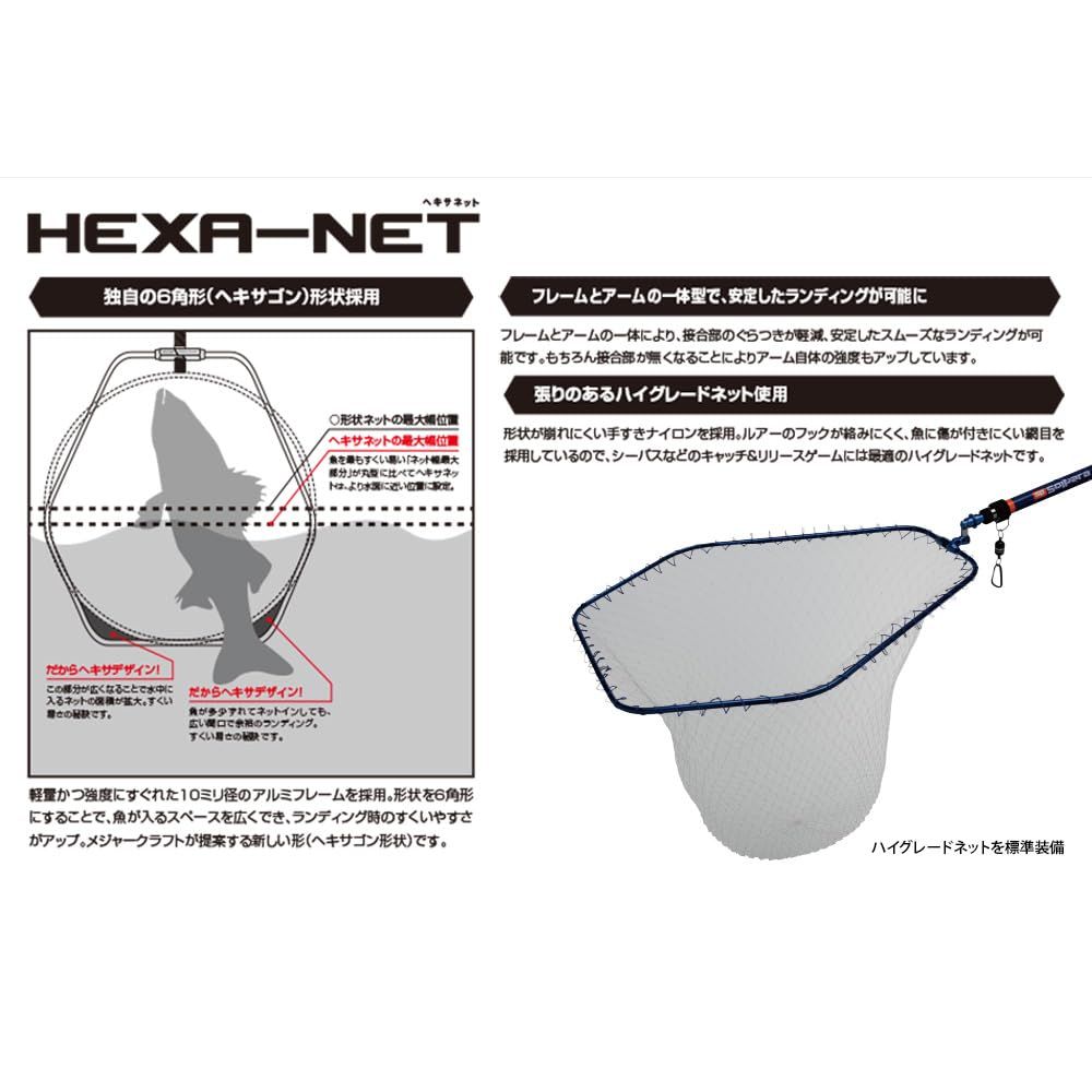 メジャークラフト ヘキサネット 4つ折り Lサイズ ガンメタ MCHN 4 L GM