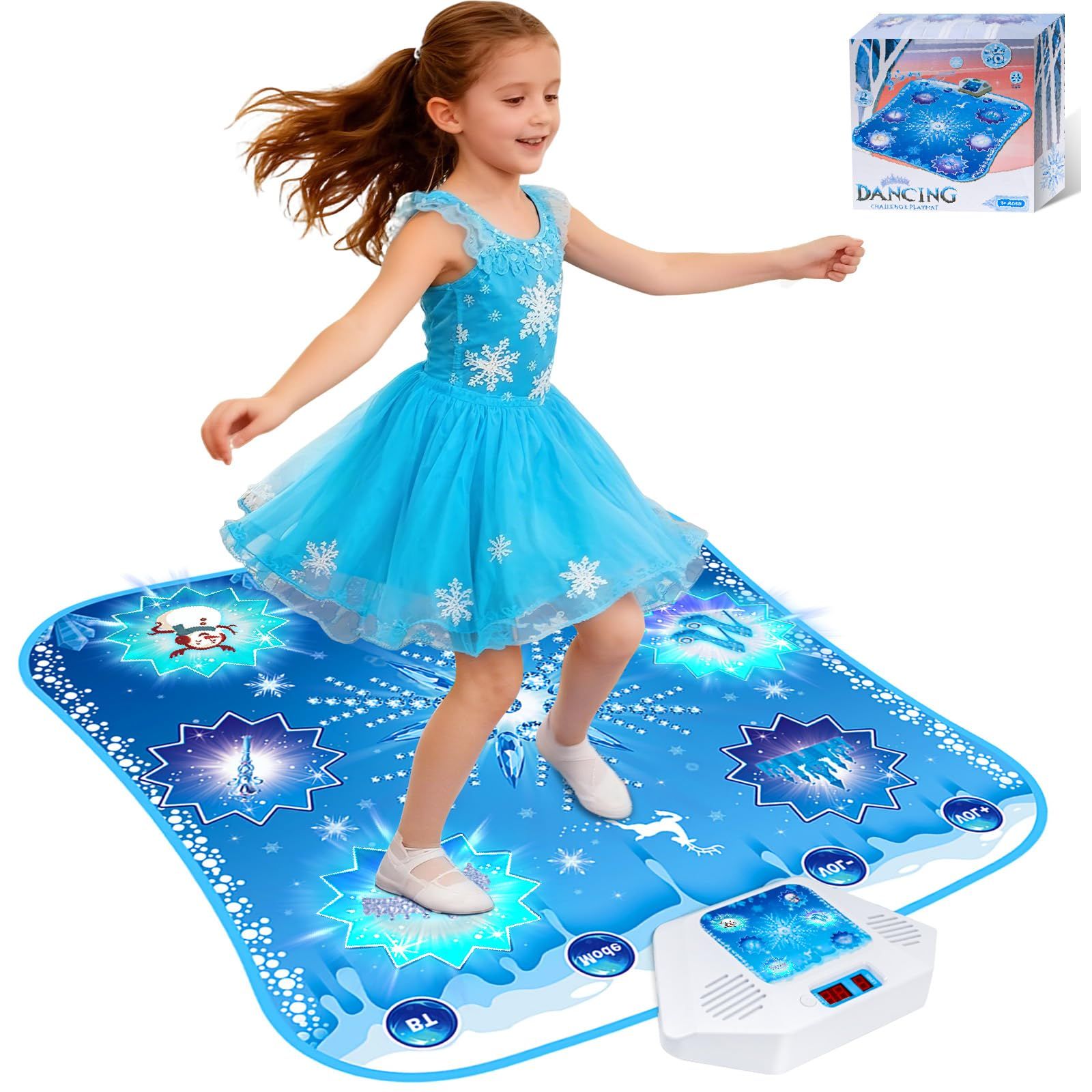 アナと雪の女王 おもちゃ ダンスマット 女の子用 電子ダンスマット ワイヤレスBluetooth付き 子供用 ライトアップ LED キッズ ミュージカルマット ダンスフロア マット ギフト 3 5 7 9 10歳以上 女の子 男の