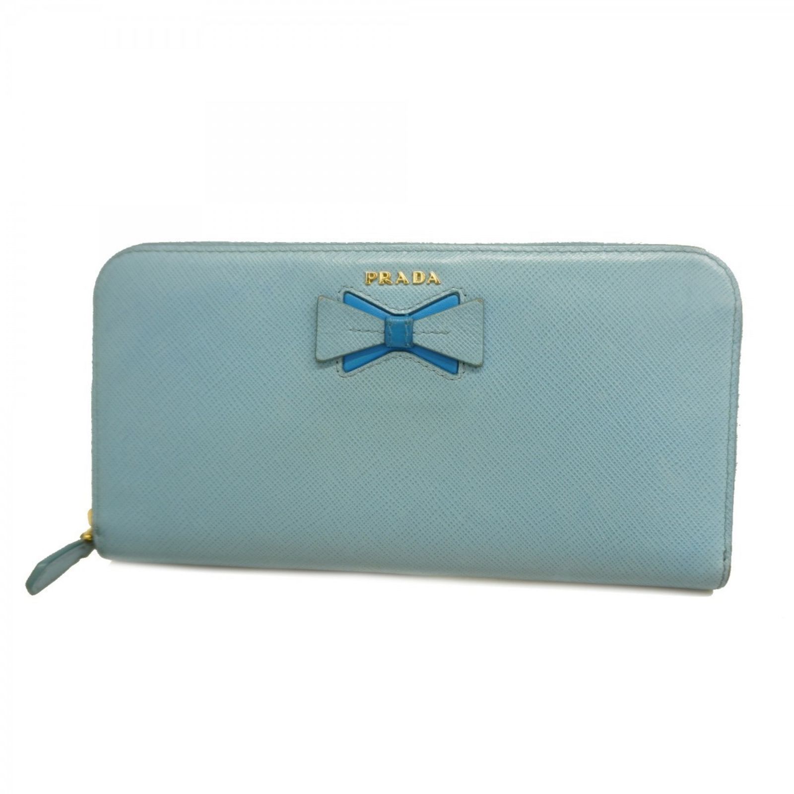 プラダ(Prada) プラダ 長財布 サフィアーノ レザー ブルー レディース 