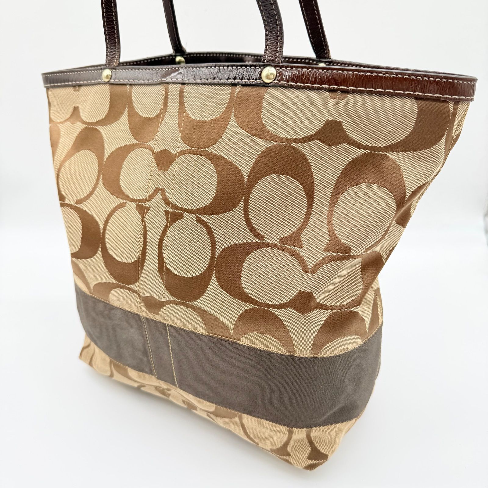 バッグ Coach Tote Bag Signature Beige A4 y2k COACH Y2K canvas tote bag signature A4サイズ コーチ キャンバス