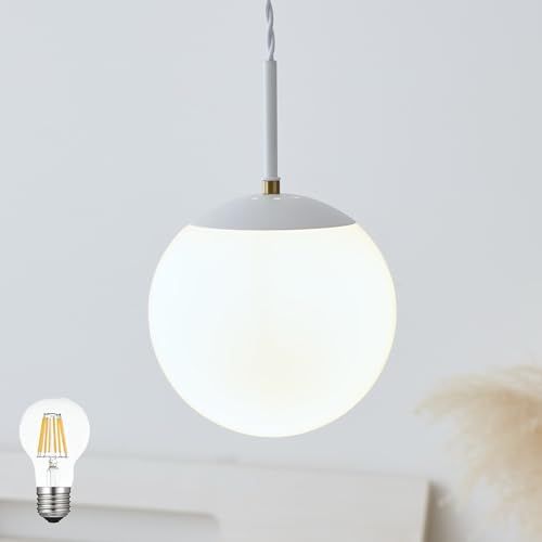 VENTOTA ペンダントライト おしゃれ 天井照明 吊り下げライト ダイニング 1灯 インテリア照明 北欧 LED照明器具 高さ調節 調光調色 丸形 リビング Modico-P 1 ホワイト｜フィラメントLED電球付 p e 0 b ee 79