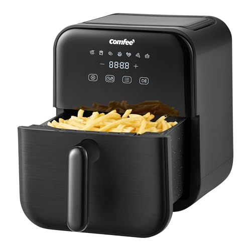 Comfee ノンフライヤー 4 L 大容量 ノンオイル 電気 エアフライヤー 揚げ物 ポテト 7つのメニュー設定 家庭用タイマー 温度調節 自動電源オフ 自動調理 LEDディスプレイ PSE認証済 ブラックp e d 5 a 02