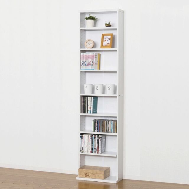 【新品・送料無料】文庫本棚Ｗ450 S (ホワイト)(ナチュラル) 文庫本棚 ホワイト W450 S 幅45cm 奥行22(17)cm 高さ180cm 大容量 薄型