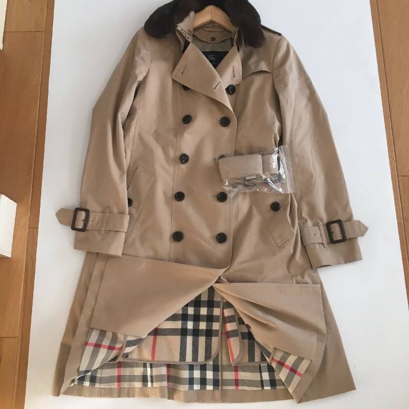 極美品 BURBERRY LONDON バーバリーロンドン 高級 ファー ライナー付き