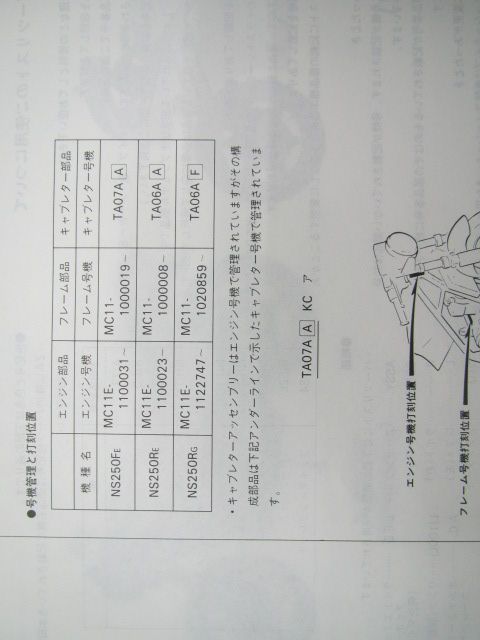 NS250R NS250F SE パーツリスト 5版 ホンダ 正規 中古 バイク 整備書