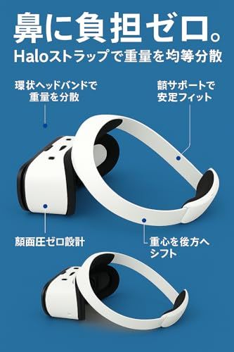 2026年 顔が痛くない VRゴーグル スマホ用 疲れにくいHaloバンド 跳ね上げ式 メガネ掛けたまま装着可 4 7 6 8インチ iPhone 16 15 Pro Max Android対応 映画 DMM 動画視聴 3 D VRヘッドセッ 91 ba 6232