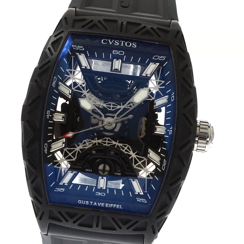 クストス CVSTOS CVT-EIFFEL-CPTT BST チャレンジ ギュスターヴ エッフェル デイト 自動巻き メンズ 良品 箱付き_941282 クストス CVSTOS CVT-EIFFEL-CPTT BST チャレンジ ギュスターヴ