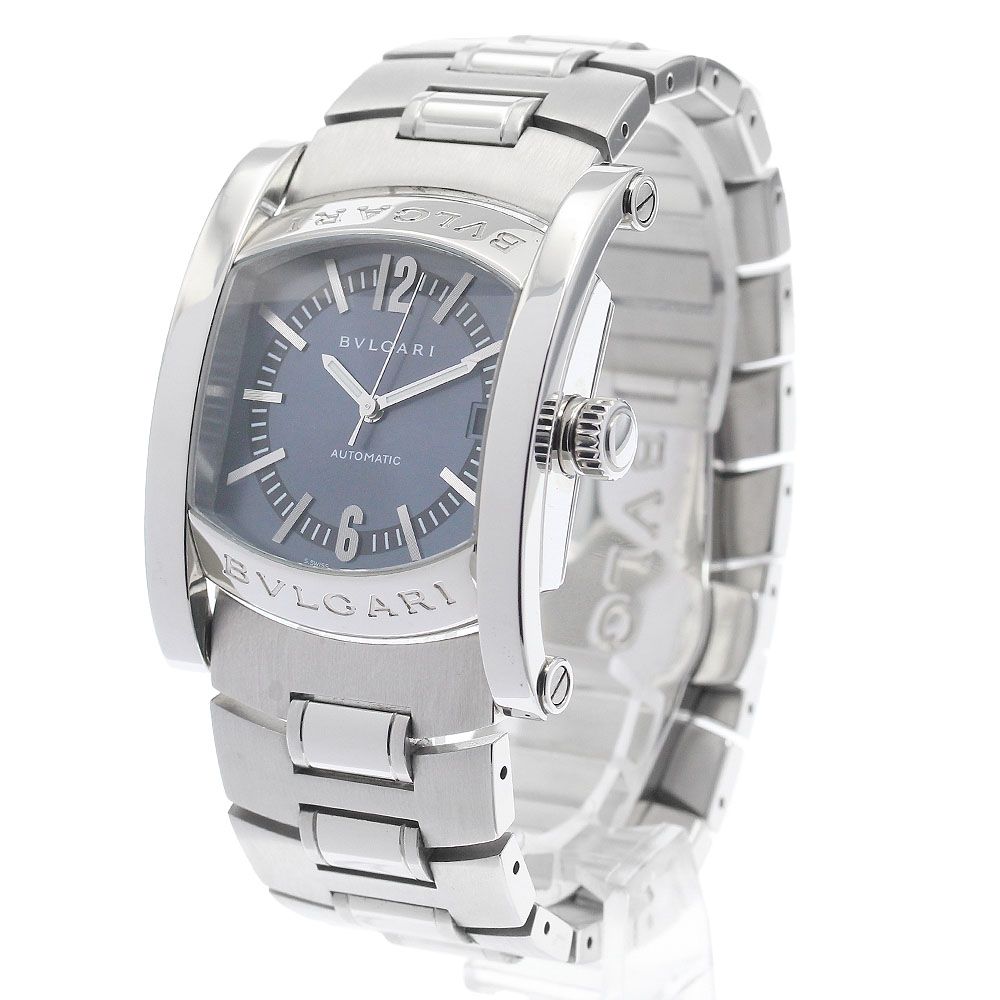  ブルガリ BVLGARI AA44S アショーマ デイト 自動巻き メンズ _942852 リブ編み 自動巻き時計 腕時計(アナログ)
