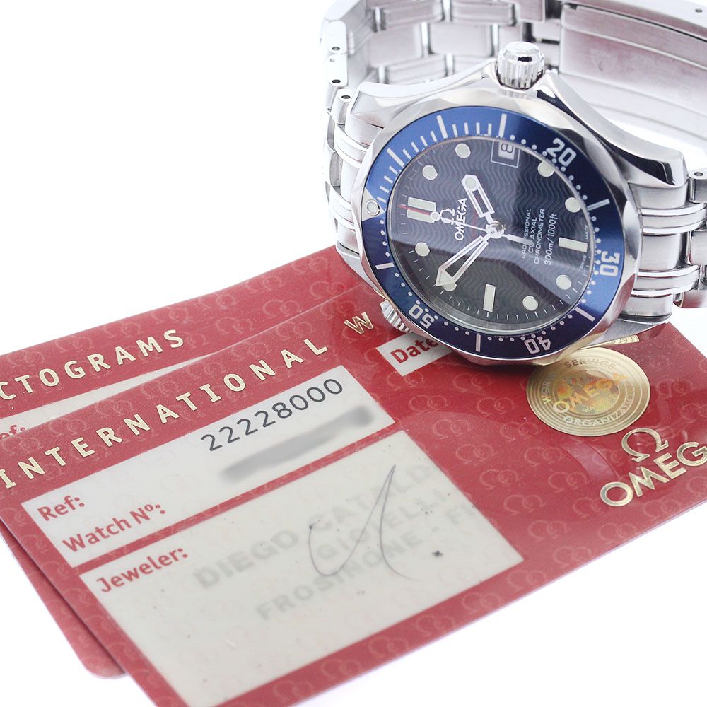 オメガ OMEGA 2222 80 シーマスター300 デイト コーアクシャル 自動巻き ボーイズ 保証書付き_904909 プチプラ 自動巻き時計 腕時計(アナログ)