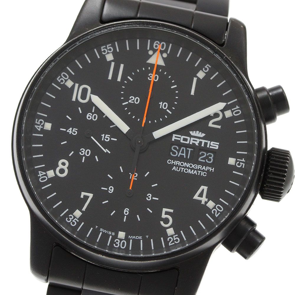 フォルティス FORTIS 597 18 141 2 フリーガー クラシック クロノグラフ デイデイト 自動巻き メンズ 保証書付き_941812