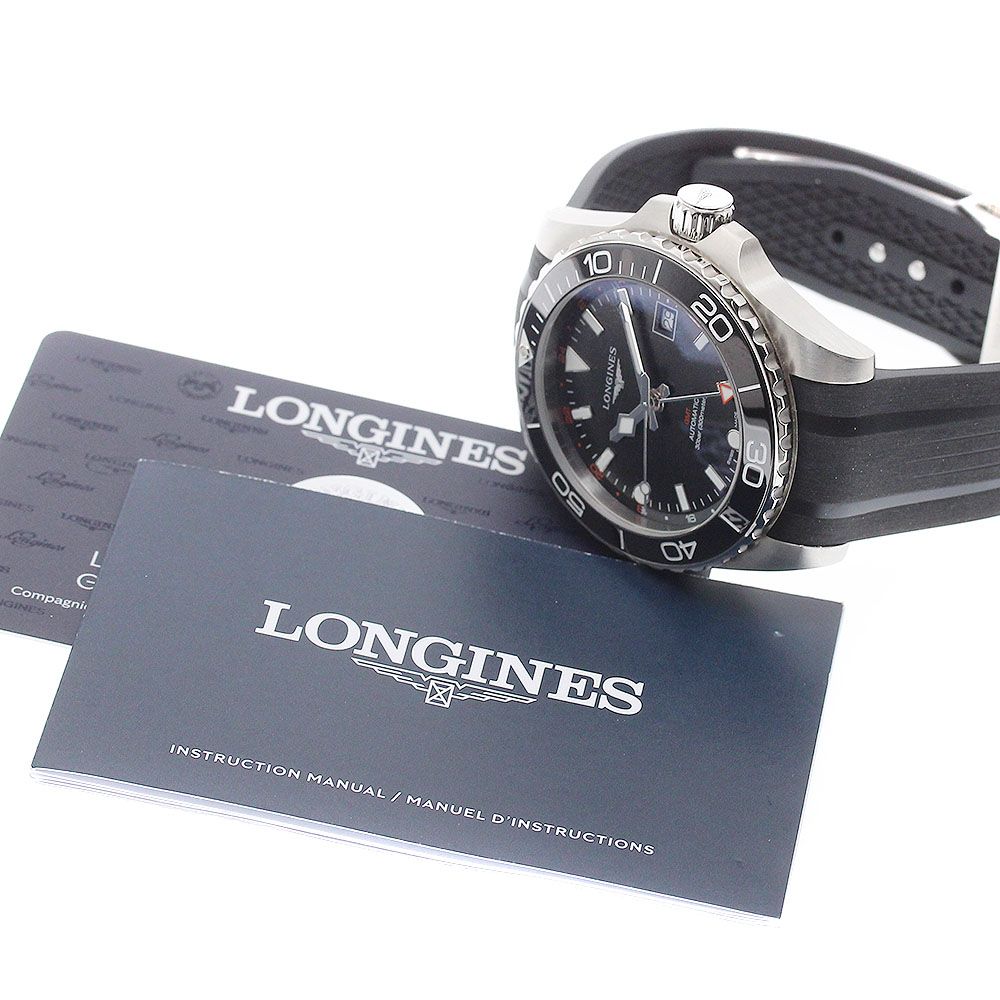  ロンジン LONGINES L3 790 4 56 9 ハイドロコンクエスト GMT デイト 自動巻き メンズ 保証書付き_942811 体型カバー 自動巻き時計 腕時計(アナログ)