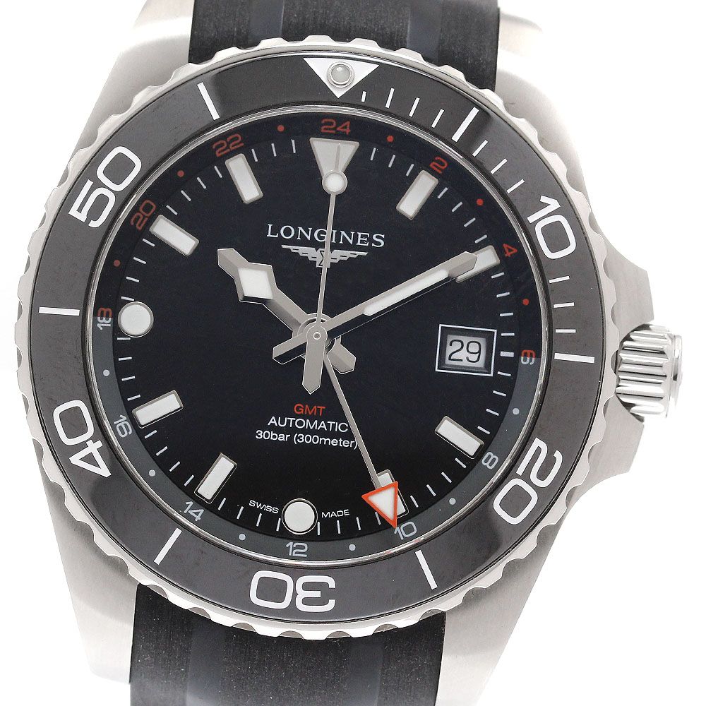 ロンジン LONGINES L3 790 4 56 9 ハイドロコンクエスト GMT デイト 自動巻き メンズ 保証書付き_942811