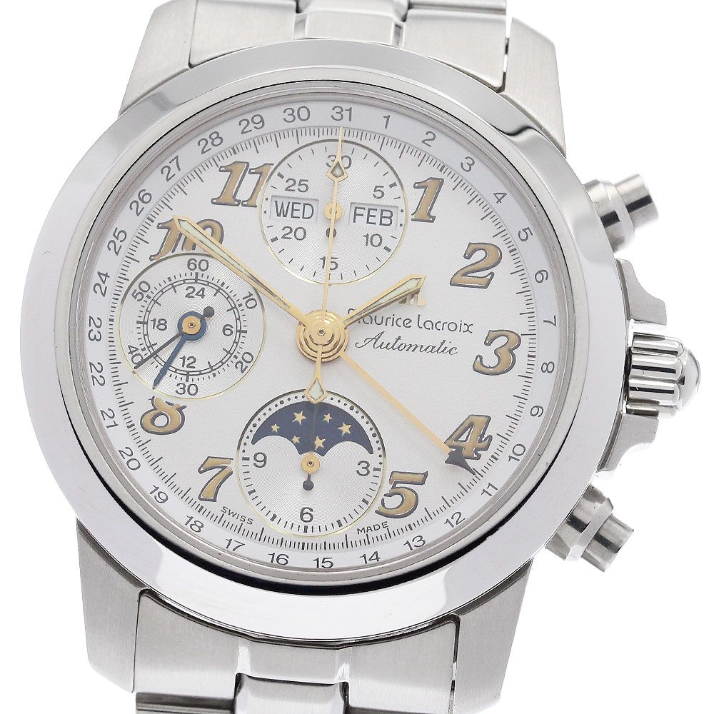 モーリスラクロア MAURICE LACROIX 02736 クロネオ ムーンフェイズ トリプルカレンダー 自動巻き メンズ 保証書付き_941169